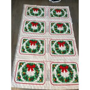 Christmas Wreath Placemats, Cut-out, Quilted Fabric, Craft, ~ 220713-MEL 11